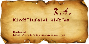 Királyfalvi Alóma névjegykártya